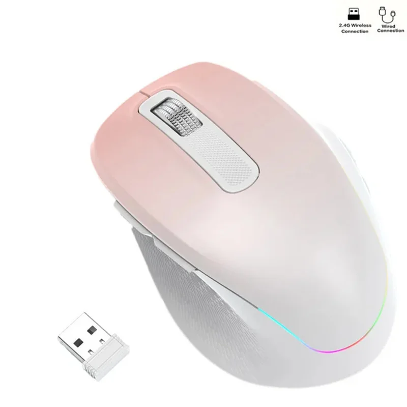 Wireless Gaming Mouse  2.4G/Bluetooth Ergonomic MouseCompatible Mouse Rechargeable for Laptop PC Mac RGB Backlight  Top Quality