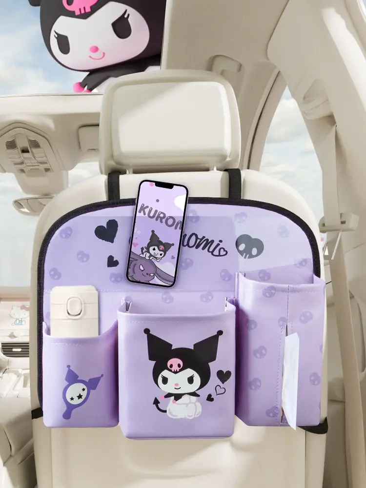 

Car Seat Back Storage Bag Cartoon Cute Little Devil Rear Row Storage Box Cars Cup Tissue Storage Storage Box Car Accessories