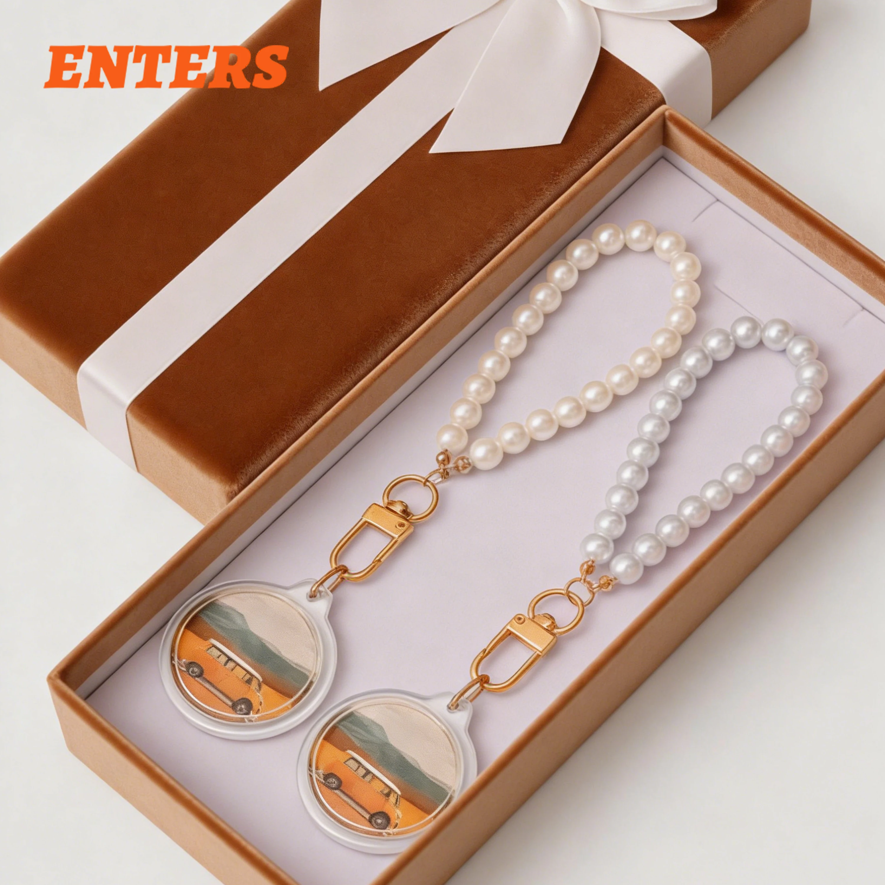 DIY Acrylic White Pearl Transparent Keyring Custom Photo Frame Keychain Machine With 100 Sets Materials