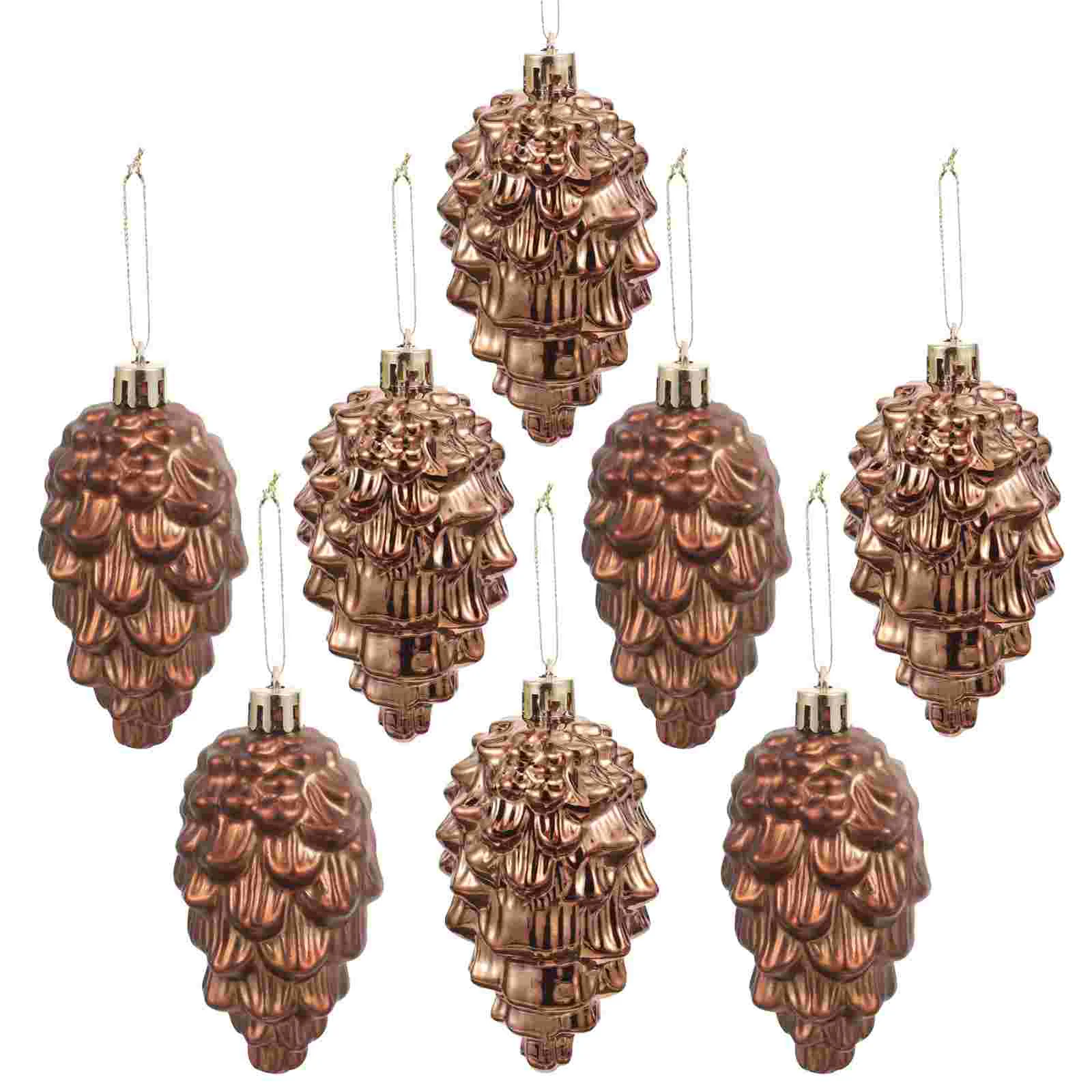 

8 Pcs Christmas Decorations Berries Stems Pine Cones for Crafts Holiday Hanging Ornaments Tree Metallic Line