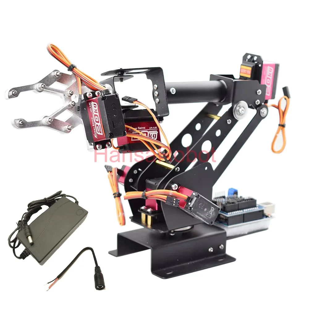 Assembled 6 Dof Robot Arm with Metal Servos Mechanial Clamp Industrail Robotics Claw for Arduino Raspberry Pi
