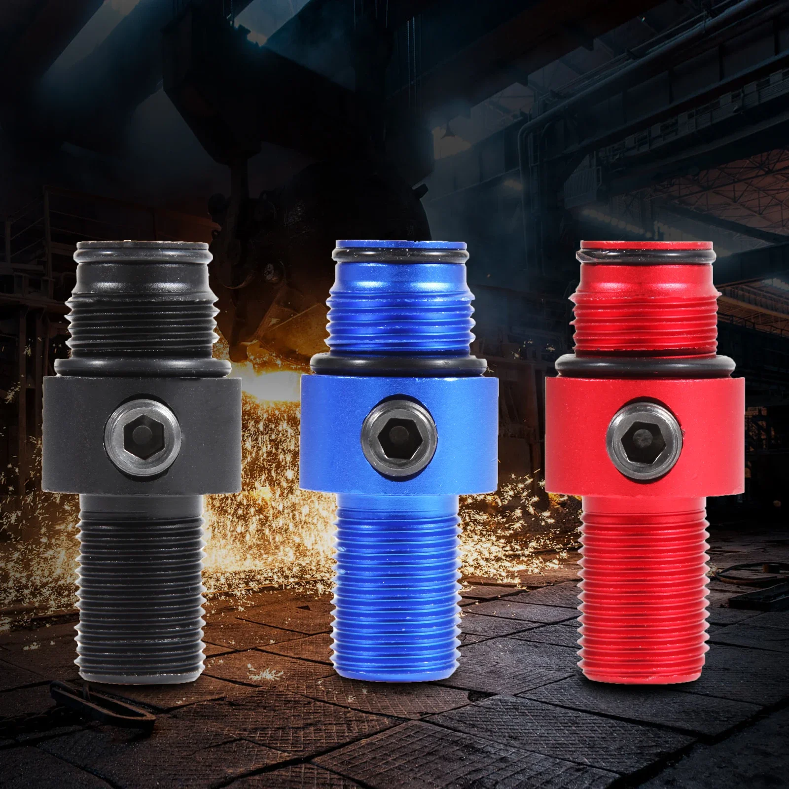 high-voltage fitting straight connector, input thread M18x1.5, outlet thread G1/2-14, 3 colors available black/red/blue/