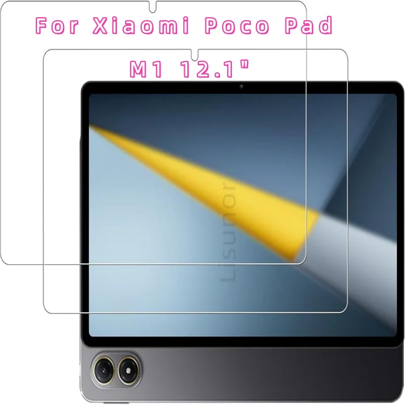 2 Pcs 9H Tempered Glass Screen Protector For Xiaomi Poco Pad X1 11.2 M1 12.1 Inch Anti-Scratch Anti-Fingerprint Protective Film