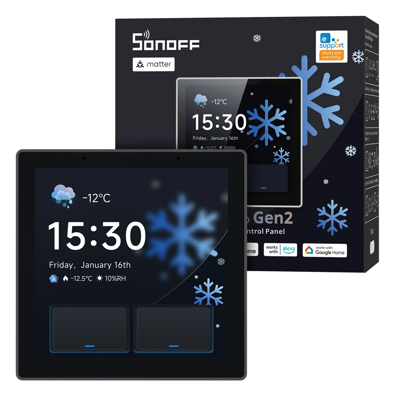 SONOFF NSPanel Pro Gen2 Dwukanałowy Panel Sterowania Inteligentnym Domem z Przekaźnikami Typu 86, Kompatybilność z Mostkiem Zigbee 3.0 Gateway Matter, Apple Home — zdjęcie produktu 7