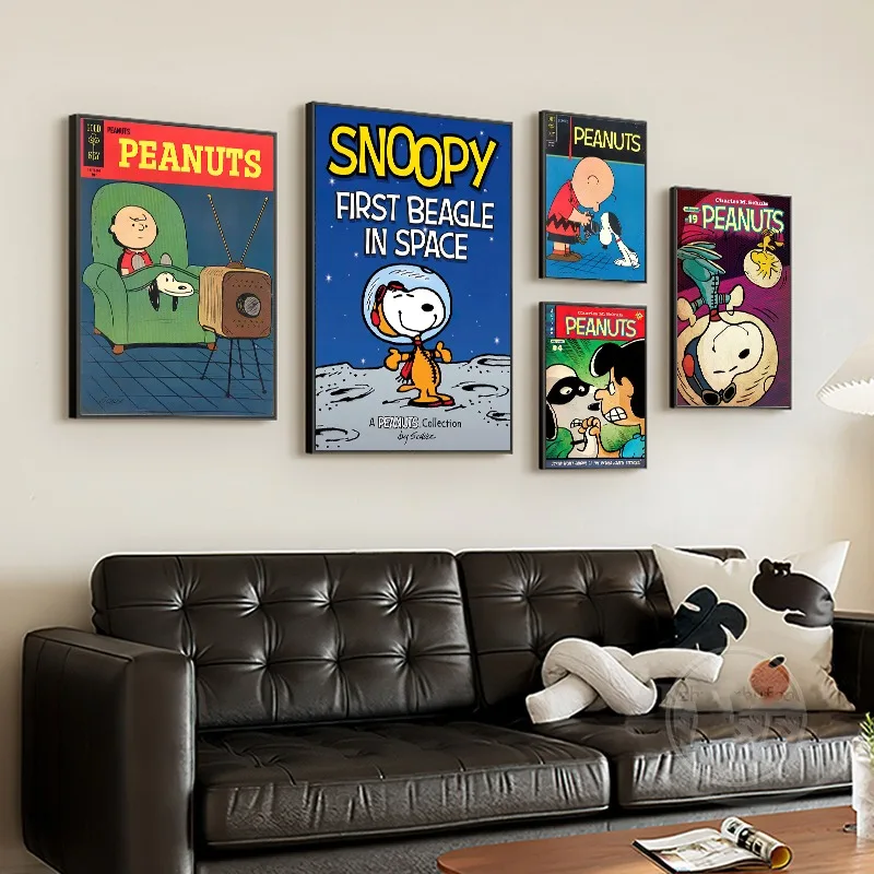 

Cute Cartoon Dreamy Dog Canvas Frameless Poster Dining Room Living Room Wall Background Home Decoration Only Paint Core
