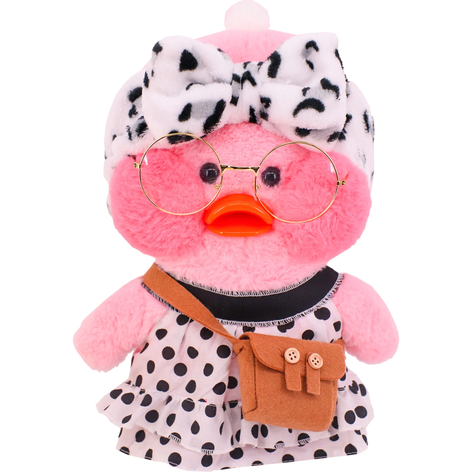 Lalafafan-ropa de felpa de pato, bolsa de pato, vestido Floral brillante, ropa para muñeco de peluche de 20-30cm, accesorios de juguete, 2022, 30cm