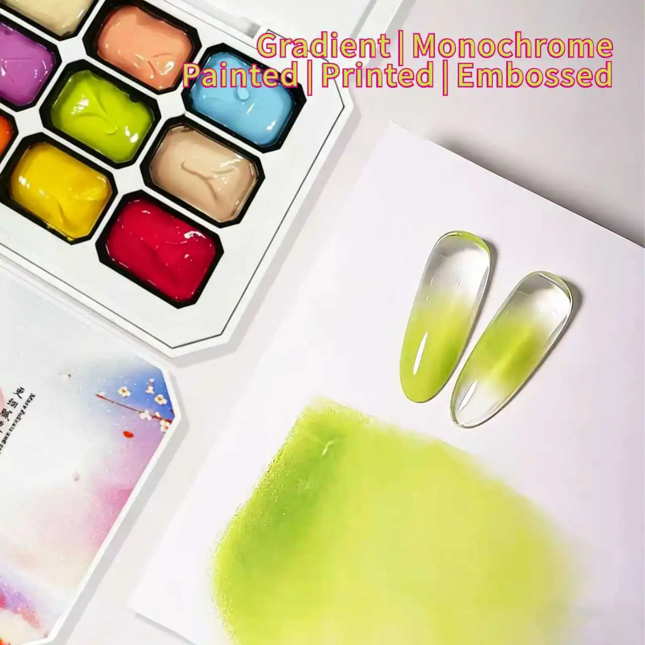 9 Color Swatting Gel Nail Polish UV Immersion Gel Powder Blusher Gradient Painting Gel Four in One Multi-Color Selection