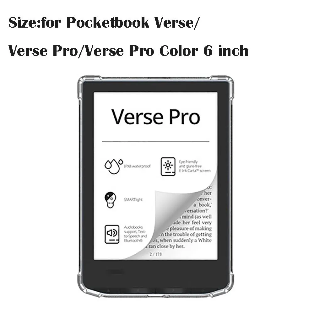 Capa eReader de 6 polegadas para Pocketbook Verse/Verse Pro/Verse Pro Color Transparente TPU Capa protetora à prova de choque