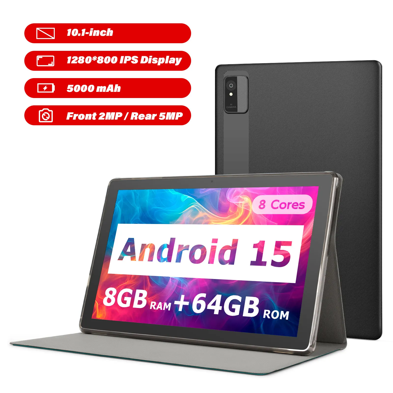 

ANRY 2025 10.1 Inch 5G Wifi A523 Tablet Android 15 8GB(4+4Expand) RAM+64GB ROM IPS Display 5000Mah Dual Camera Octa-core Tablets