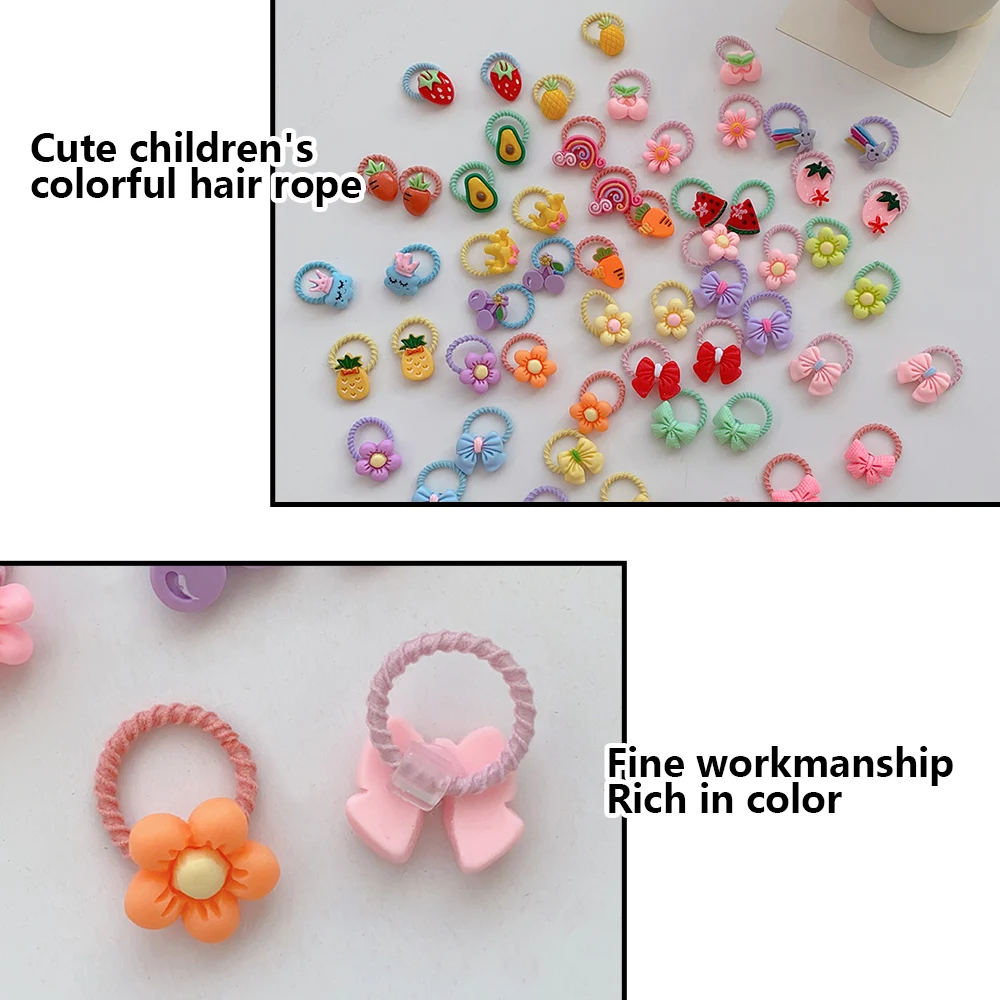 10pcs of kidsren\'s small thumb hair ties, cute girls\' hair ties, hair ties, hair ties that do not hurt hair, headbands