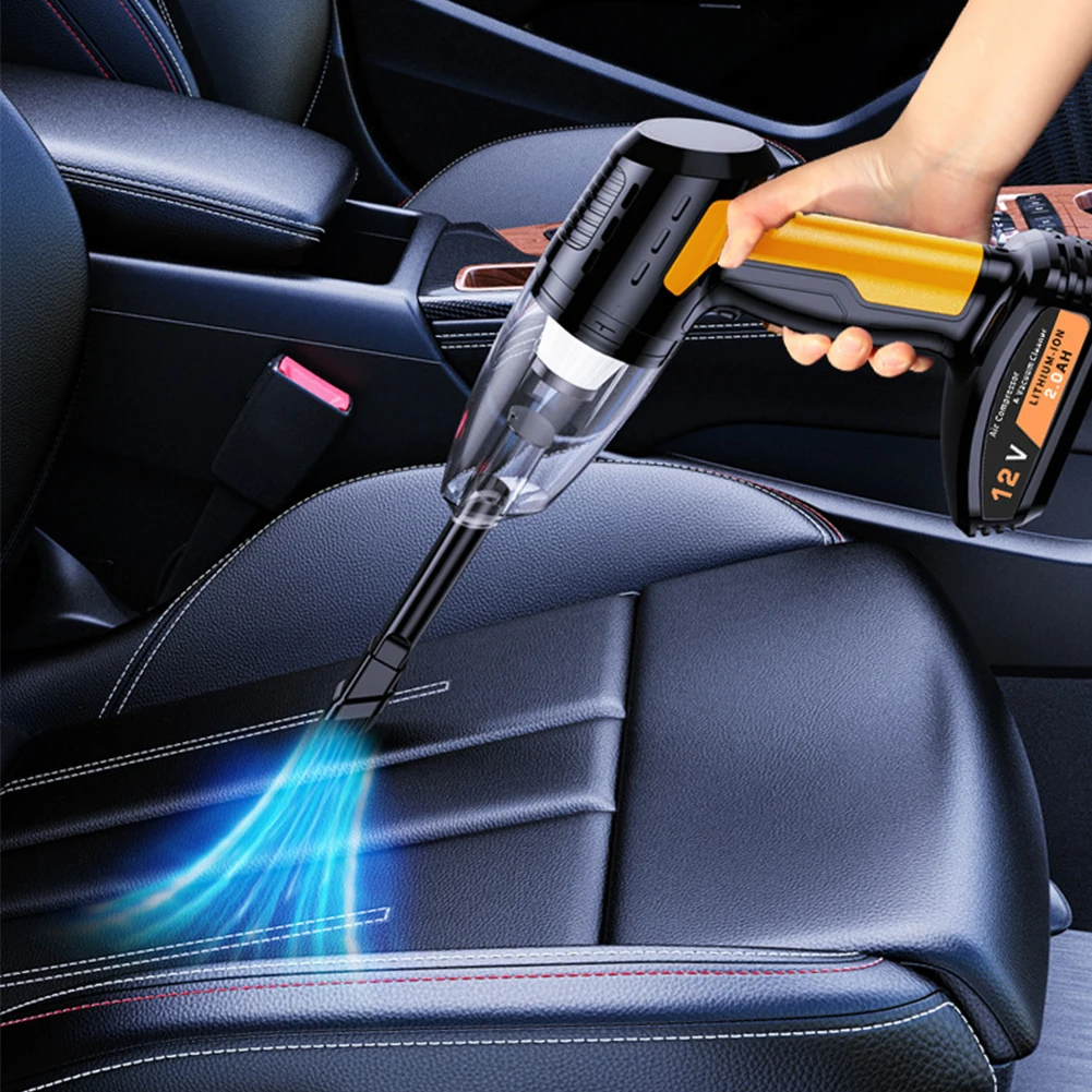 مكنسة كهربائية لاسلكية محمولة باليد ، 4 في 1 ، شفط قوي ، نفاخ محمول للمنزل والسيارة والدراجة