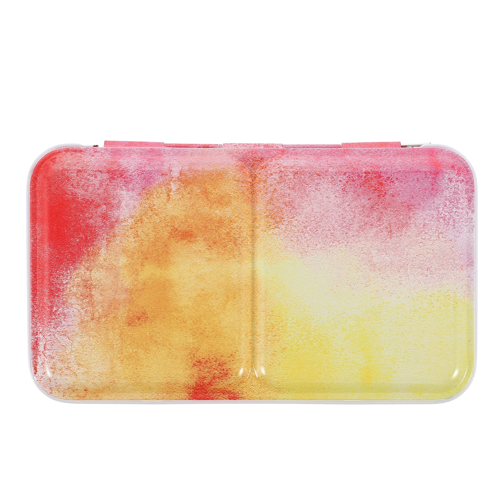 ที่ว่างเปล่าสีน้ํา Palette 12x3.2ML ช่องสีชมพูสีเหลืองดีบุกสีผสมถาด Pigment กล่องสีผสมแผ่น