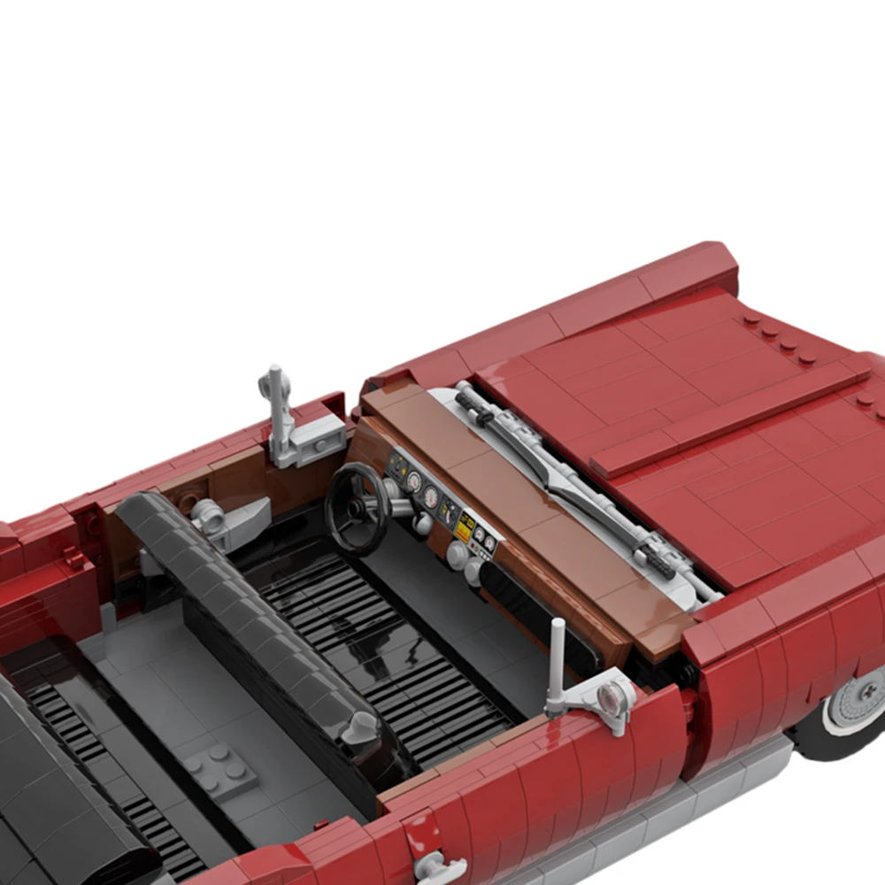 Gobricks MOC Pontiac Bonneville 1966 Dark Red Hutch Car Building Blocks Model Racing Retro Sports Car DIY Assembly Toy Gift