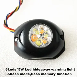 Luz de advertencia estroboscópica para coche, luz Led brillante de 30W, doble COLOR, 6LED x 5W, luz intermitente para rejilla, luz de emergencia, resistente al agua