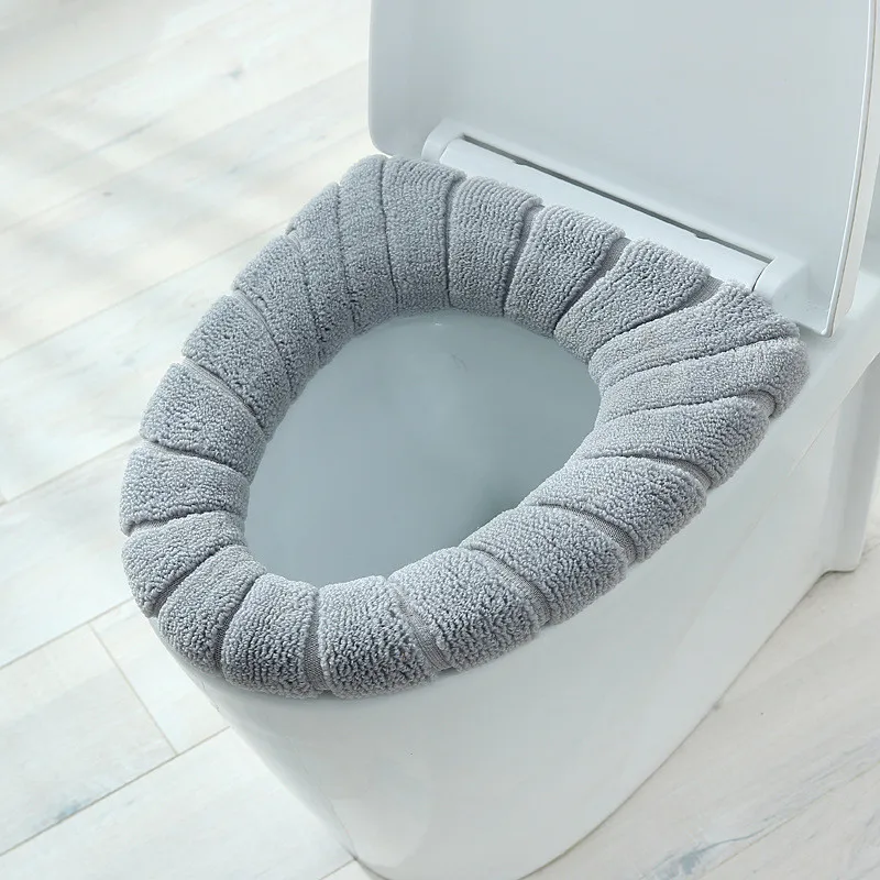 Toilet  Seat Cover Mat Winter Warm Toilet Pad For Children Cushion Soft Reusable Filling Washable Closestool Warmer Accessories