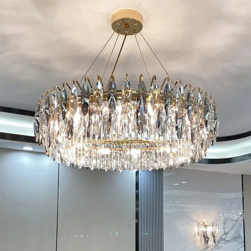 fkl lustre de cristal moderno para sala de estar sala de jantar quarto casa interior luz de vidro decorativo luxo lampadas e14 01