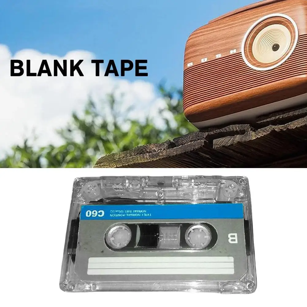 Audio Cassette 60-Minute Blank Recording Tape Audio Cassette for Tape Recorder Machine, Vintage Music Voice Recording Media