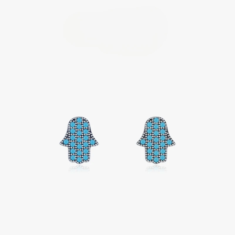 

Dawn's Jewel S925 Silver Niche Design Turquoise Ins Earrings Girly Abstract Ghost Simple Korean Style