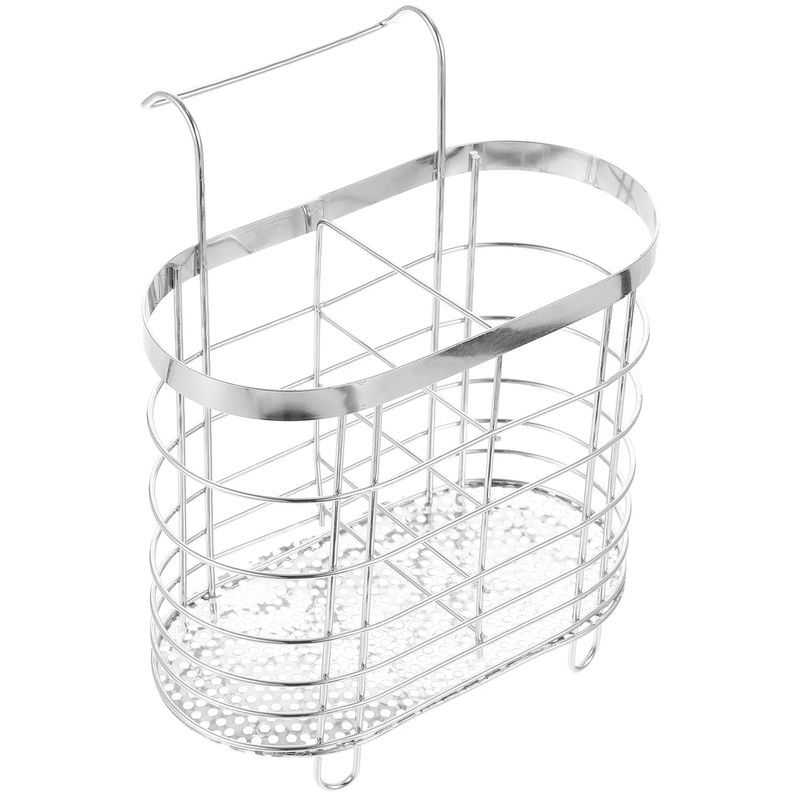 

Cutlery Holder Hanging Silverware Draining Rack Kitchen Utensil Organizer Chopstick Drying Basket Metal Container