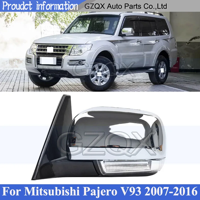 

GZQX 10 Pin Chrome Outside Rearview Mirror Assembly For Mitsubishi Pajero MK4 V93 V73 2007-2016 Rear Veiw Mirror Side Mirror