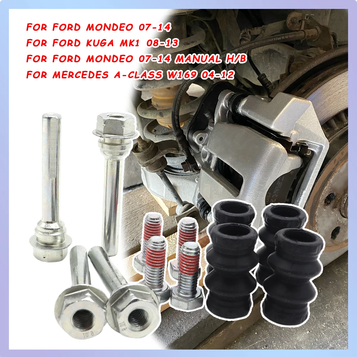 Kit de sellos de buje de pasador guía de cilindro de pinza de freno trasero izquierdo y derecho para FORD MONDEO KUGA MK1 MERCEDES CLASE A W169