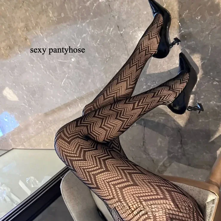 Pantimedias transpirables onduladas, medias de fiesta de rejilla, pantimedias de cintura alta para mujer, mallas sexis de color rojo vino negro, medias para mujer