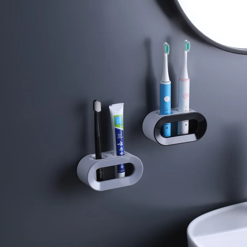 Household Punch Free Bathroom Storage Rack for Toothbrush Toothpaste Lightweight Organizer for Bathroom Wall Installation