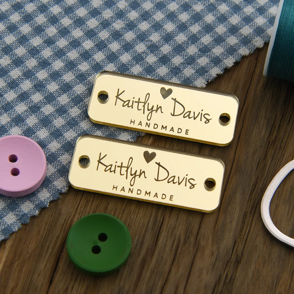 

Custom Mirror Acrylic Tags 0.98" Round Laser Engraved Personalized Text Logo For DIY Crafts Clothing Hats Home Decor Gifts