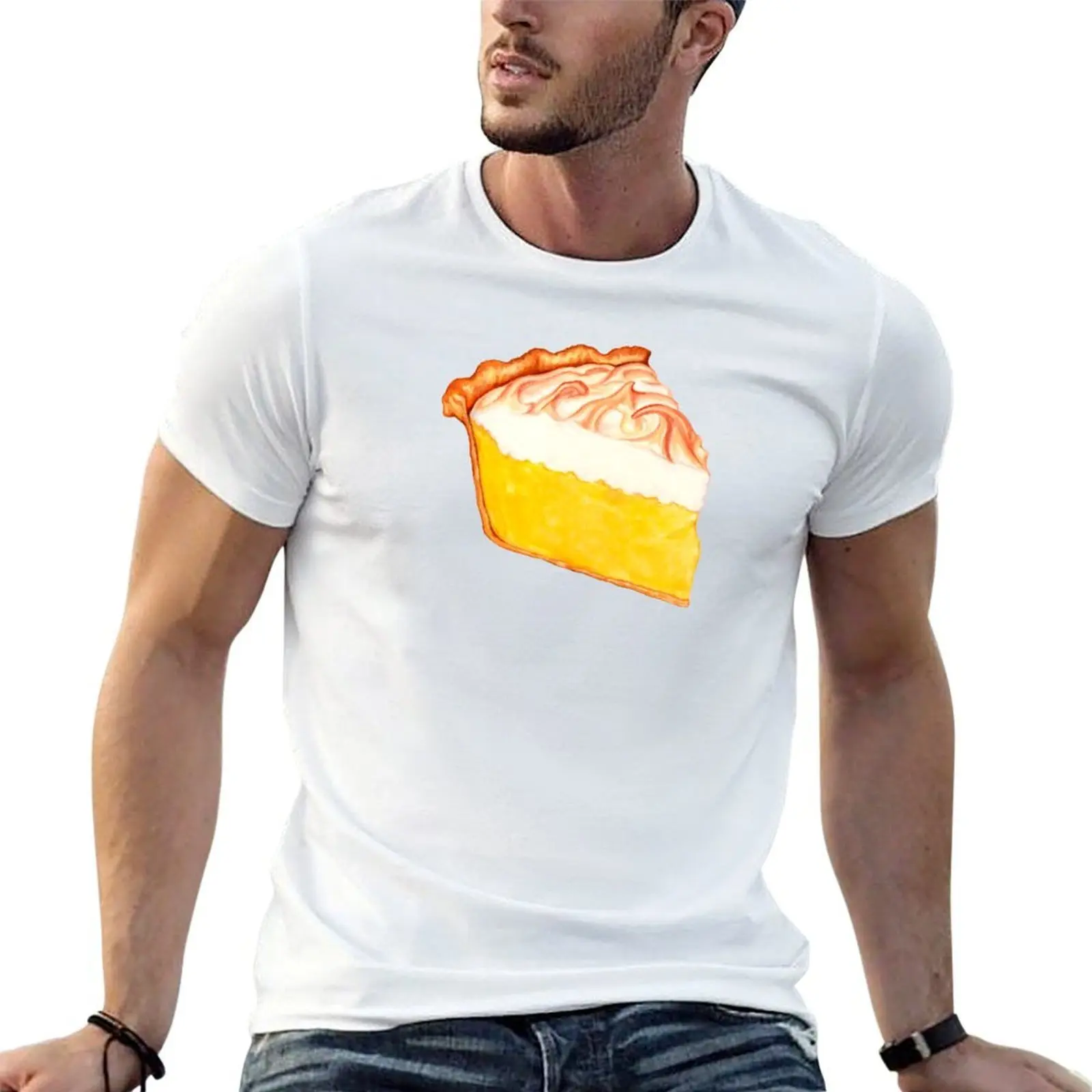 Camiseta con diseño de Lemon Meringue Pie, camiseta de lujo para hombre, camiseta de diseñador para hombre, camiseta