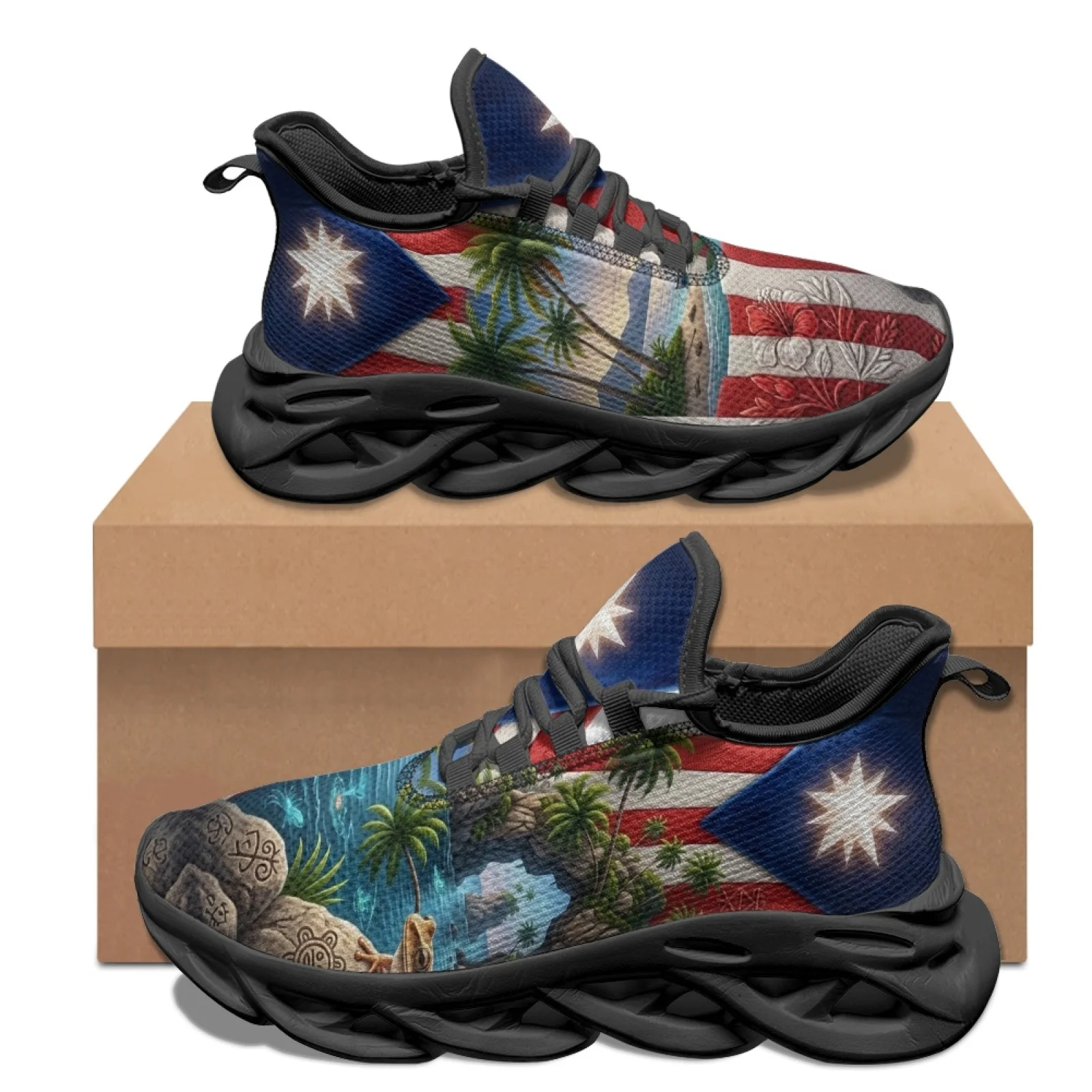 PENSTROLL PENSTROLL Puerto Rico Tropical Fashion Sneakers Blade Sneakers for Walking New Arrival Fall Fashion Unisex