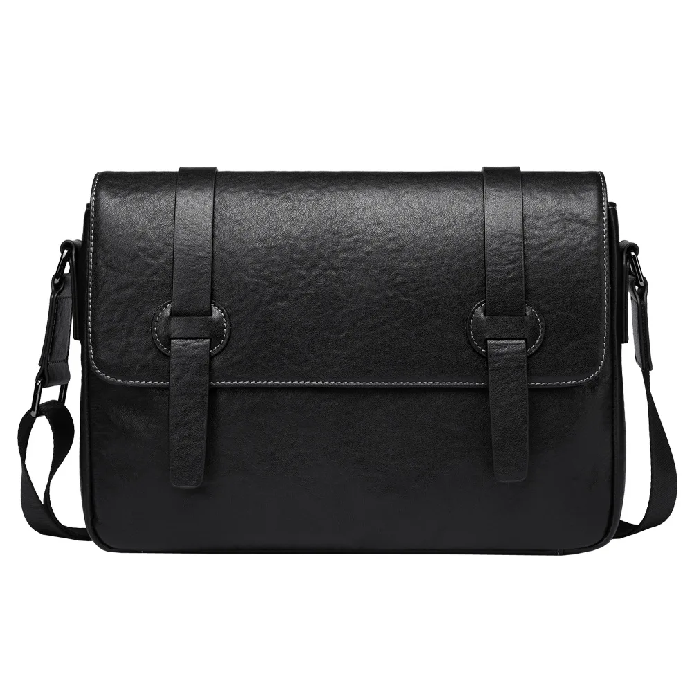 New Genuine Messenger Luxury Man Bag Leather Shoulder Horizontal Large Capacity Crossbody Vintage Cowhide Men's Bag Brief Case