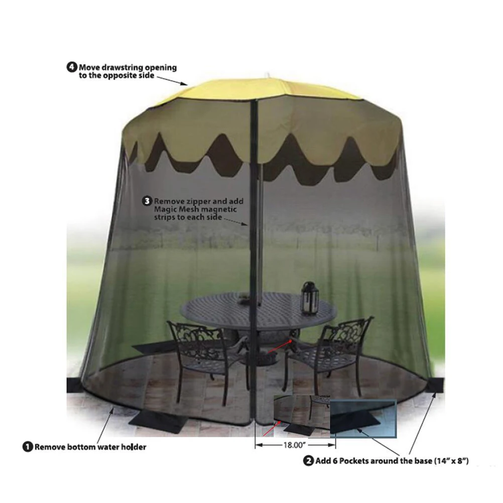 

Mosquito-proof Umbrella Net 300x230CM Mesh Cover Outdoor Patio Canopy Insect-proof Sunshade Foldable Storage Small