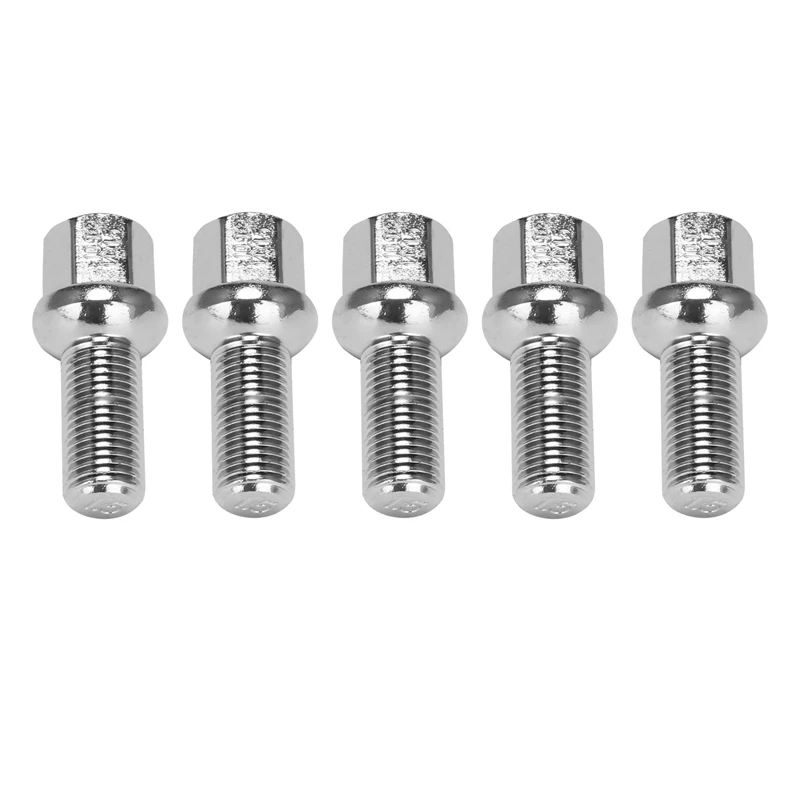 AU04 -10 Pcs Chrome M14X1.5 Wheel Ball Seat Lug Bolt Nuts 28Mm Shank For - & -Porsche & Golf Jetta Passat Tiguan & More