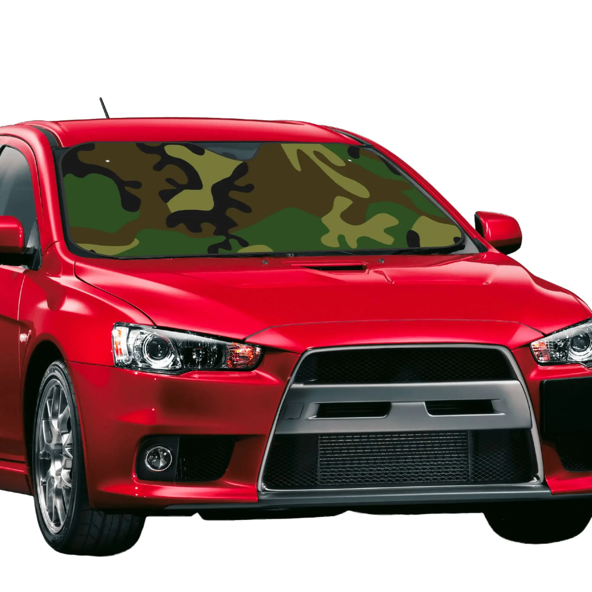Woodland Camo Pattern Camouflage Car Front Windshield Sun Visor Heat Insulation  UV Protection Portable Aluminum Foil Auto Visor
