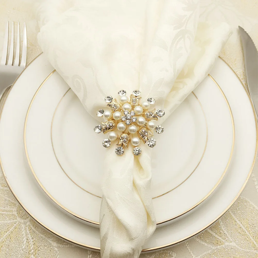 

4 Pcs Napkin Buckle Holder Ring Christmas Snowflake Rings Decor Buckles Serviette