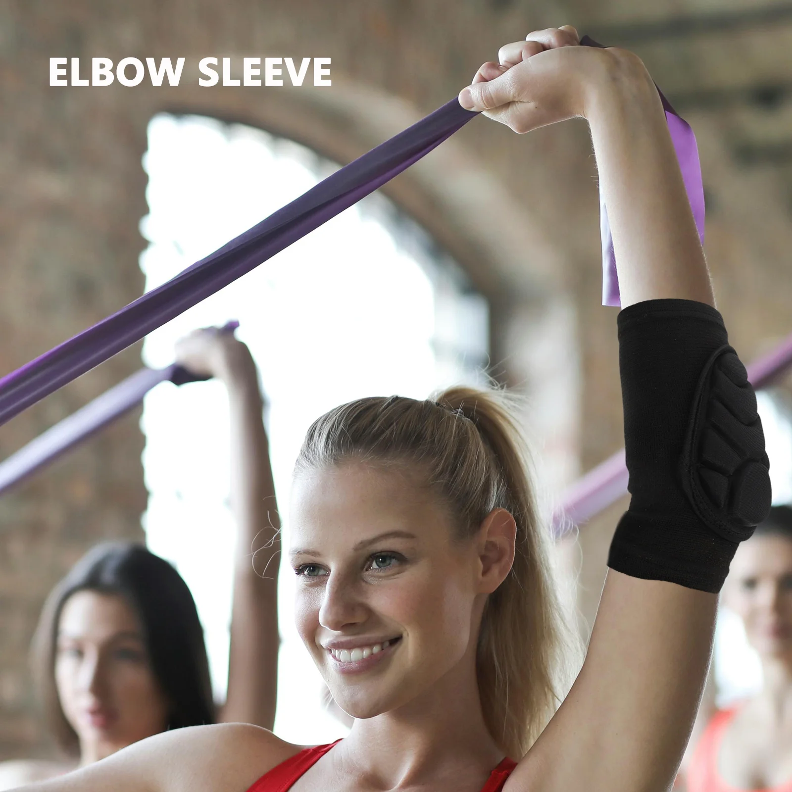 

1 Pair Elbow Sleeve Protective Joint Support Adjustable Breathable Sports Arm Wrap For Volleyball Cycling Dance Roller Skating