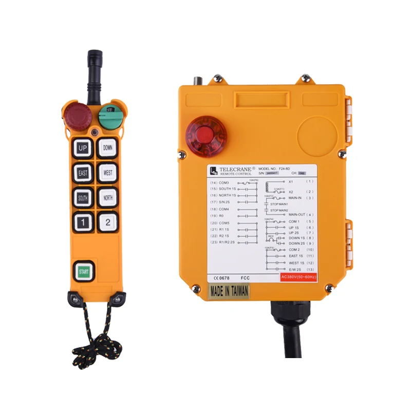 F24-8D 8 Buttons Double Speed Industrial Wireless Radio Crane Remote Control Switches Hoist Overhead Bridge Crane Controller