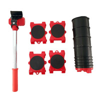 5Pcs/Set Heavy Duty Furniture Lifter Mover Roller with Wheel Bar Moving Device Lifting Helper Furniture Moving Transport Tool
