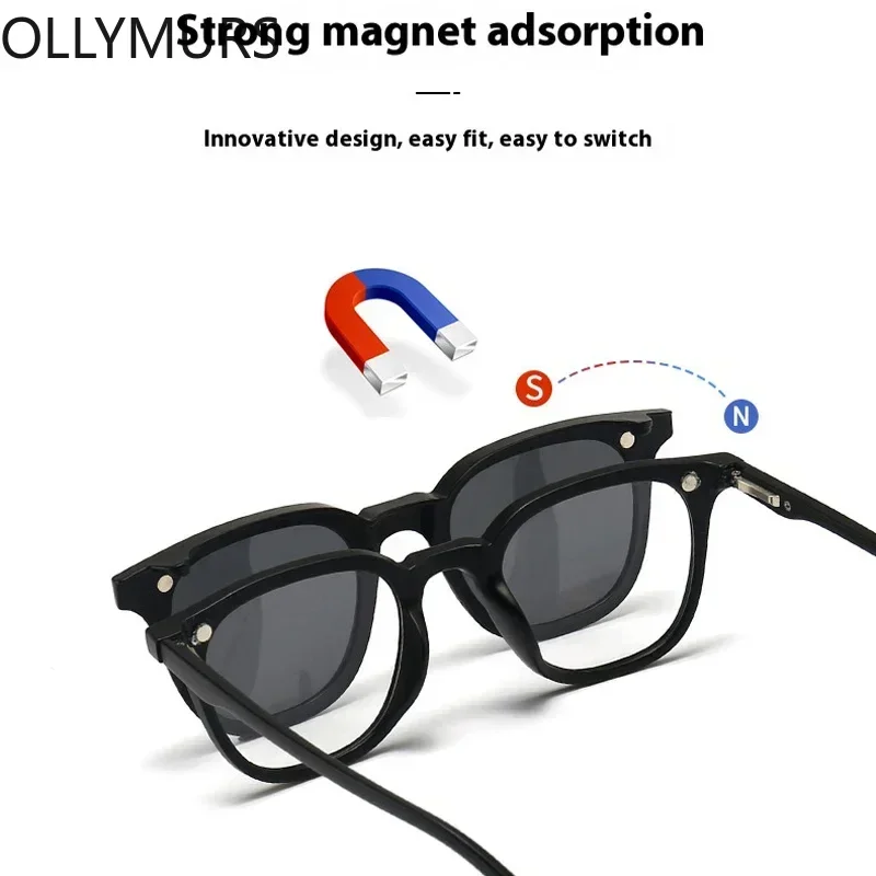 

Очки Ollymurs Clip от -0.50 до -10: Модные женские и мужские оптические очки, солнцезащитные очки для близорукости, НОВЫЕ, с магнитной оправой, на заказ по рецепту