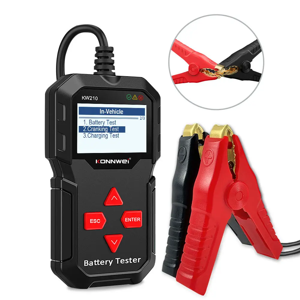 

KONNWEI KW210 12 В тестер автомобильного аккумулятора автоматический интеллектуальный анализатор автомобильного аккумулятора 100 до 2000CCA тестер автомобильного аккумулятора инструменты
