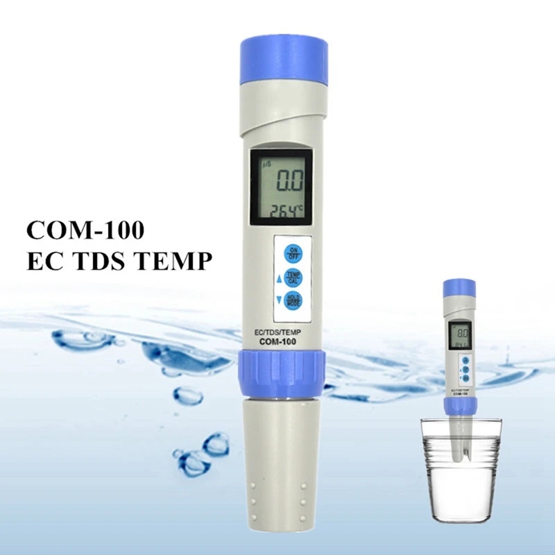 Professional COM-100 EC Analyzer TDS Meter Temp Tester With Automatic Calibration And Data Hold Measurement