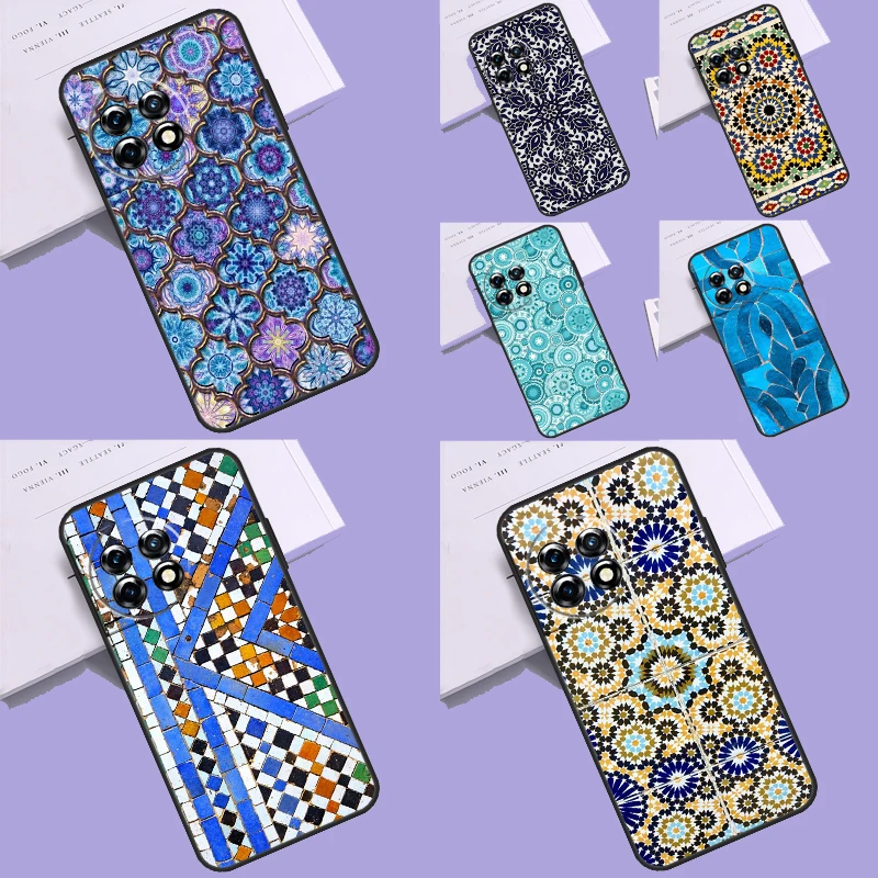 Moroccan Tile Pattern Case For OnePlus Nord 3 2T CE 2 Lite N10 N20 N30 Cover For OnePlus 11 8T 10T 9RT 8 9 10 Pro