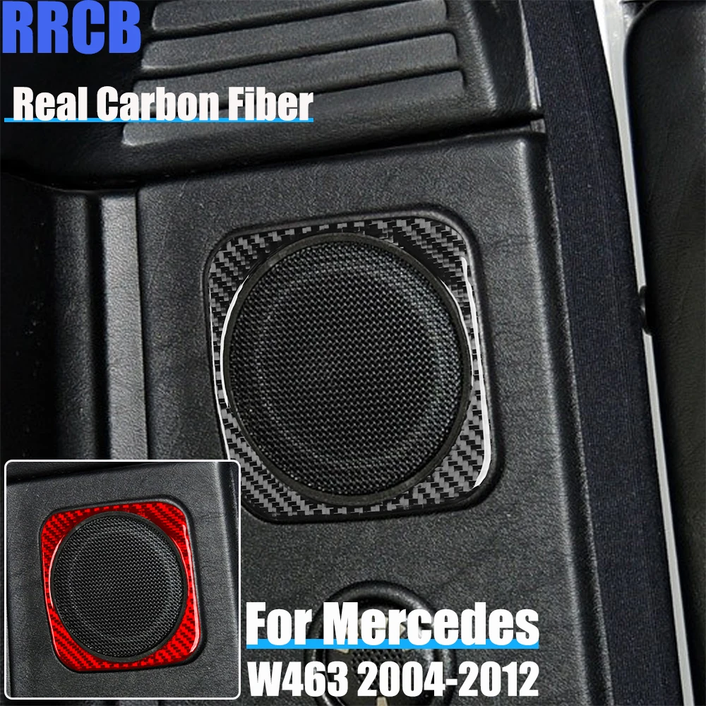 Real Carbon Fiber Car Accessories Rear Speaker Soft Cover Sticker For Mercedes-Benz G Class W463 G500 G55 G63 G550 2004-2012