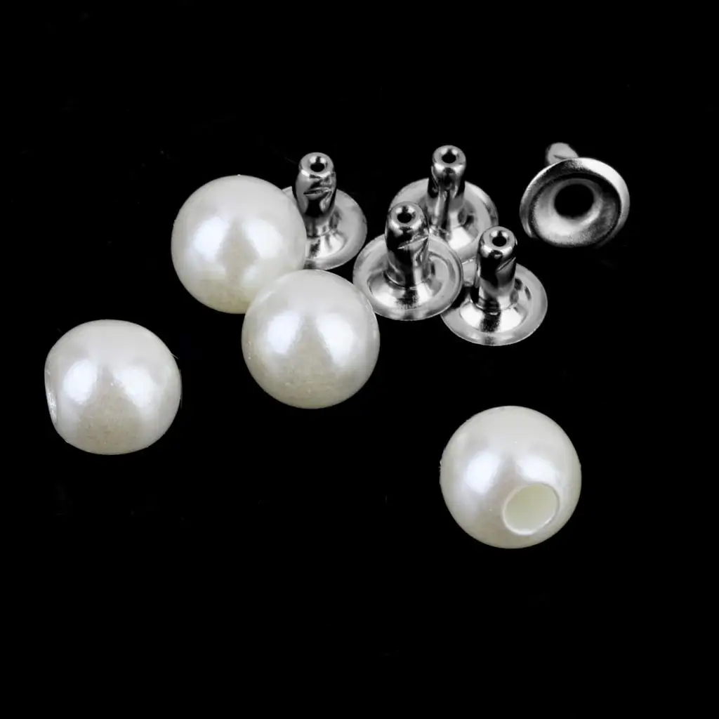 DIY Acrylic Pearls Rivets Versatile Craft Embellishment 100 Piece Set for Bag Bracelet Clothing and Shoe Decoration
