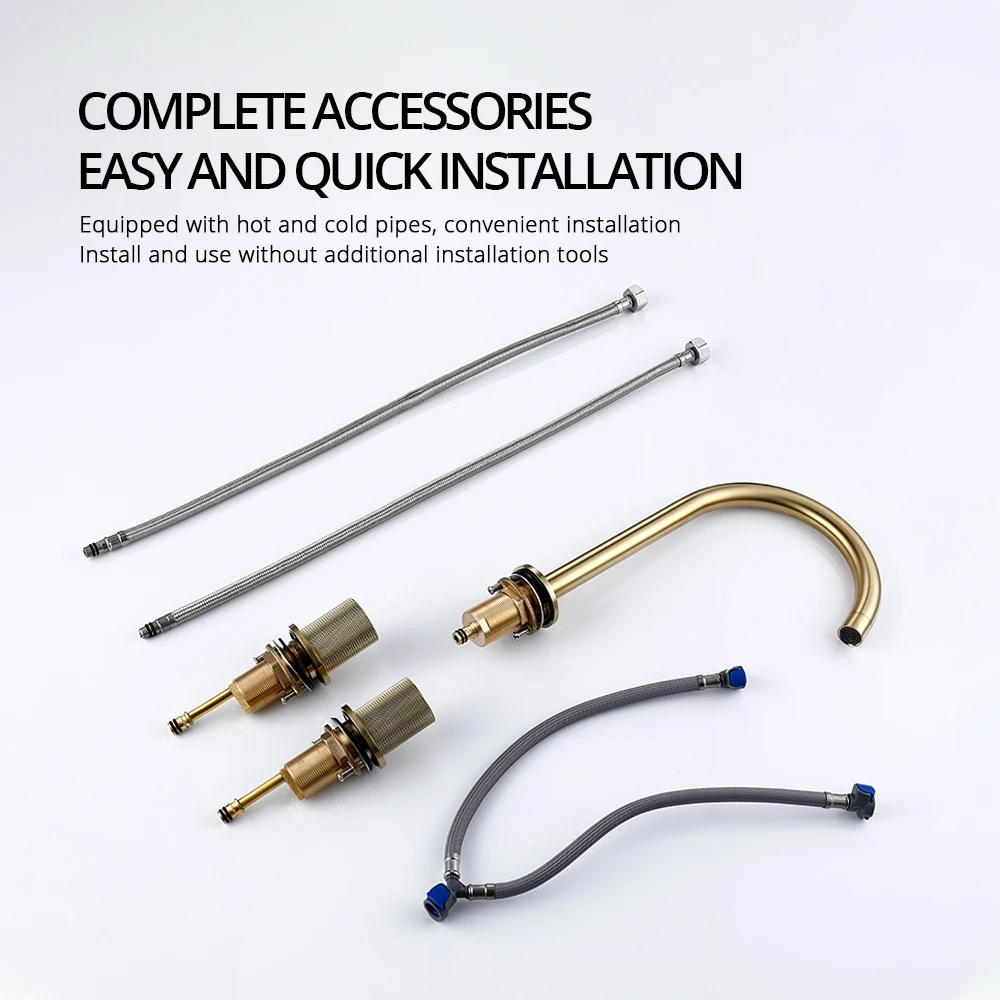 Imagem -05 - Torneira de Bacia de Ouro Rosa Escovado Peças Alças Serrilhadas Torneira Quente e Fria Misturador Conjunto de Furos