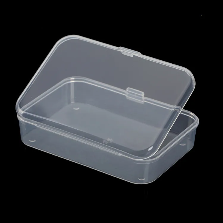 2Pcs Rectangular Plastic Box 502 PP Transparent Storage Container  Case with Lid  New and High Quality Table Storager Supplies