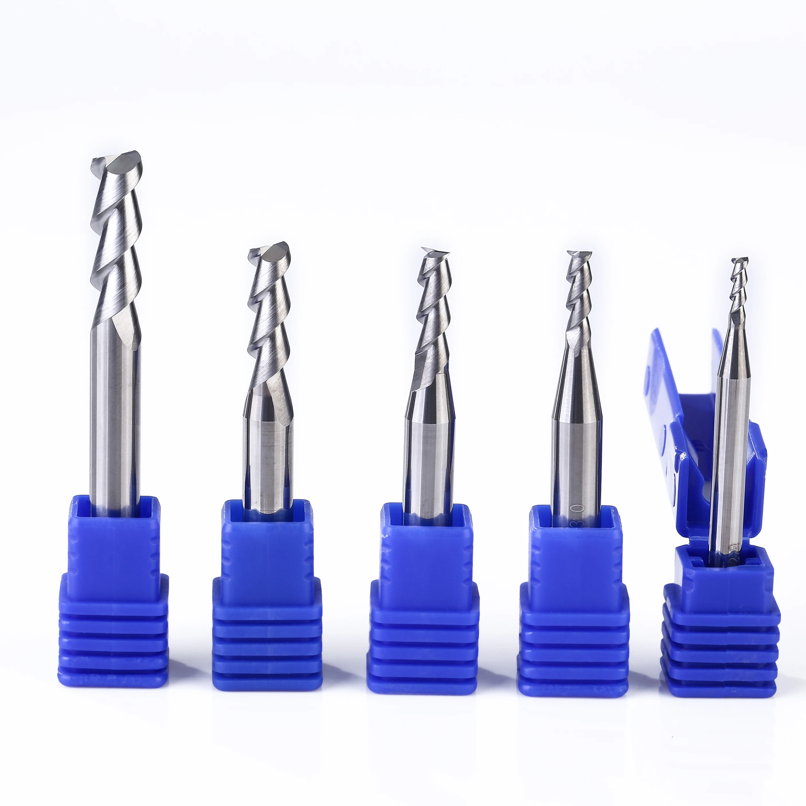 Solid Carbide ZCCCT AL-2E 2 Flutes Aluminium End Mills 1-12mm Flat Bottom High Cachining Efficiency Aluminum Milling Cutter
