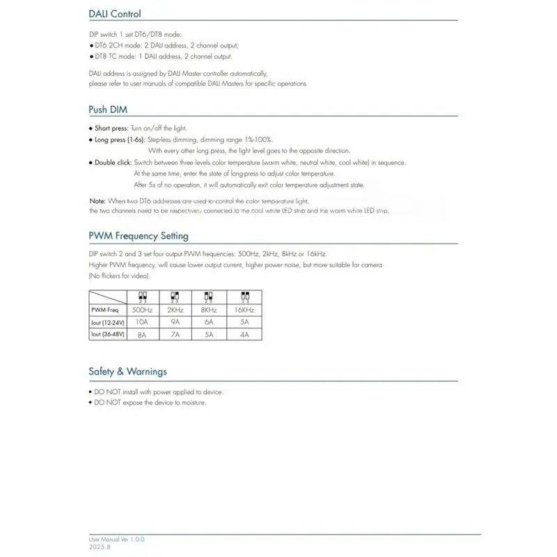 【PARTY  DAY】DA2 DT6/DT8 Skydance 2 Channel Constant Voltage Dimmer DT6 Dimming/DT8 Color Temperature Control 10A/CH For LED Stri