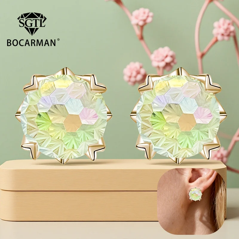 

Серьги-гвинты из стерлингового серебра 925 пробы с градиентом пиротехнической огранки с кубическим цирконием для женщин, изысканные ювелирные изделия, блестящие минималистичные подарки