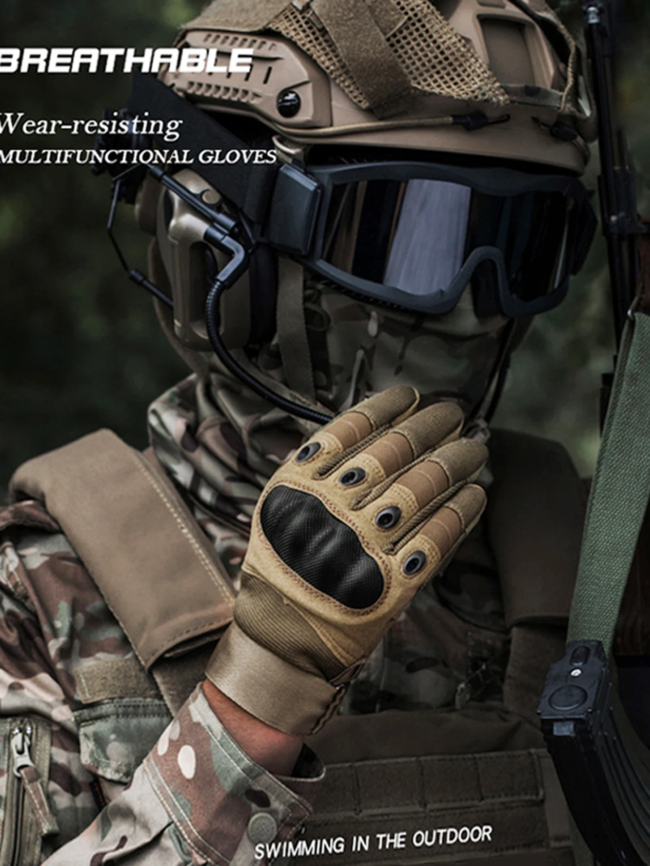 1 pair Winter Men Tactical Gloves Thick wear-resistant Full Finger Gloves Touch Screen Waterproof Sport Motorcycle Gloves Hot
